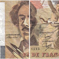 F 69-09 - 1985 - 100 francs - Delacroix modifié - Série F.96 - Etat : TB-