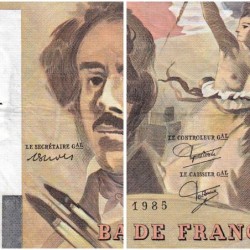 F 69-09 - 1985 - 100 francs - Delacroix modifié - Série J.101 - Etat : TB+