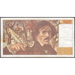 F 69-10 - 1986 - 100 francs - Delacroix modifié - Série T.102 - Etat : TB