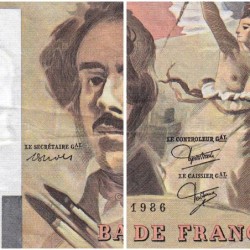 F 69-10 - 1986 - 100 francs - Delacroix modifié - Série X.103 - Etat : TB+