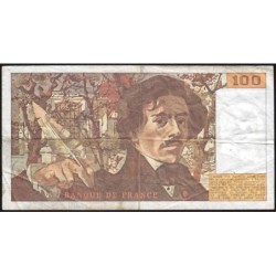F 69-10 - 1986 - 100 francs - Delacroix modifié - Série F.104 - Etat : TB-
