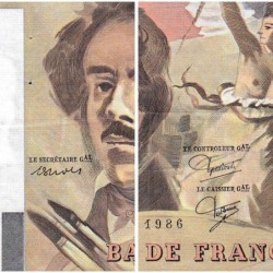 F 69-10 - 1986 - 100 francs - Delacroix modifié - Série C.105 - Etat : TTB