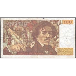 F 69-10 - 1986 - 100 francs - Delacroix modifié - Série J.105 - Etat : TB-
