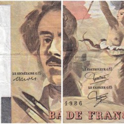 F 69-10 - 1986 - 100 francs - Delacroix modifié - Série S.107 - Etat : TB