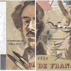 F 69-10 - 1986 - 100 francs - Delacroix modifié - Série E.109 - Etat : TB+