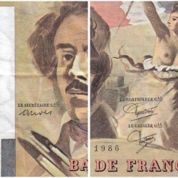 F 69-10 - 1986 - 100 francs - Delacroix modifié - Série V.112 - Etat : TB+