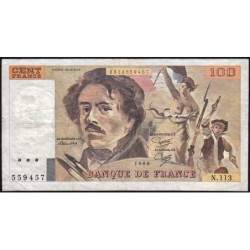 F 69-10 - 1986 - 100 francs - Delacroix modifié - Série N.113 - Etat : TB