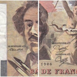 F 69-10 - 1986 - 100 francs - Delacroix modifié - Série N.113 - Etat : TB