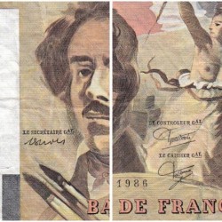 F 69-10 - 1986 - 100 francs - Delacroix modifié - Série T.113 - Etat : TB-