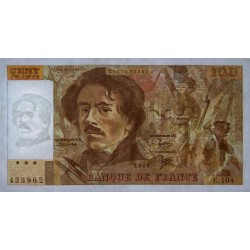 F 69-10 - 1986 - 100 francs - Delacroix modifié - Série C.104 - Etat : TTB