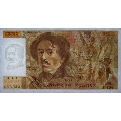 F 69-10 - 1986 - 100 francs - Delacroix modifié - Série D.104 - Etat : TTB