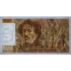 F 69-10 - 1986 - 100 francs - Delacroix modifié - Série F.104 - Etat : TTB