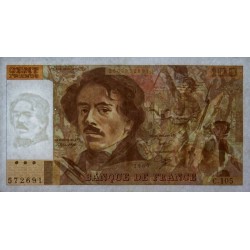 F 69-10 - 1986 - 100 francs - Delacroix modifié - Série C.105 - Etat : TTB