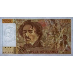F 69-10 - 1986 - 100 francs - Delacroix modifié - Série R.111 - Etat : TTB+