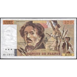 F 69-11 - 1987 - 100 francs - Delacroix modifié - Série M.116 - Etat : TB+