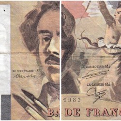 F 69-11 - 1987 - 100 francs - Delacroix modifié - Série R.117 - Etat : TB