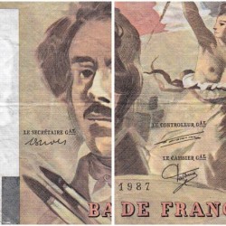F 69-11 - 1987 - 100 francs - Delacroix modifié - Série W.118 (remplacement) - Etat : TB