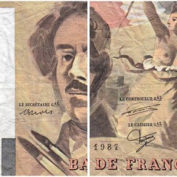 F 69-11 - 1987 - 100 francs - Delacroix modifié - Série W.118 (remplacement) - Etat : TB-