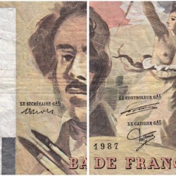 F 69-11 - 1987 - 100 francs - Delacroix modifié - Série O.119 - Etat : TB-
