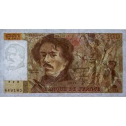F 69-11 - 1987 - 100 francs - Delacroix modifié - Série U.119 - Etat : TTB