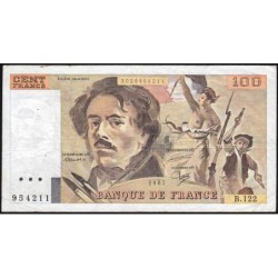 F 69-11 - 1987 - 100 francs - Delacroix modifié - Série B.122 - Etat : TB+