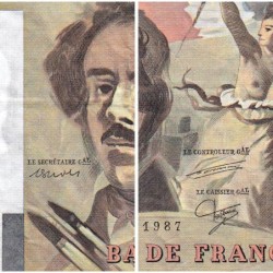 F 69-11 - 1987 - 100 francs - Delacroix modifié - Série U.123 - Etat : TB