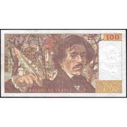 F 69-11 - 1987 - 100 francs - Delacroix modifié - Série E.124 - Etat : TB-