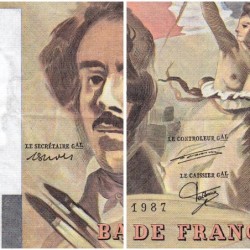 F 69-11 - 1987 - 100 francs - Delacroix modifié - Série F.124 - Etat : TTB-