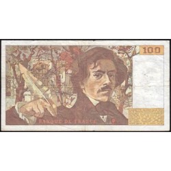 F 69-11 - 1987 - 100 francs - Delacroix modifié - Série F.127 - Etat : TB-