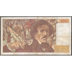 F 69-11 - 1987 - 100 francs - Delacroix modifié - Série N.127 - Etat : TB-