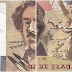 F 69-12 - 1988 - 100 francs - Delacroix modifié - Série S.128 - Etat : TB-