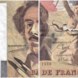F 69-12 - 1988 - 100 francs - Delacroix modifié - Série K.130 - Etat : TB-