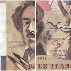 F 69-12 - 1988 - 100 francs - Delacroix modifié - Série T.130 - Etat : TB