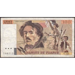 F 69-13a - 1989 - 100 francs - Delacroix modifié - Série S.131 - Etat : TB-