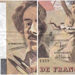 F 69-13a - 1989 - 100 francs - Delacroix modifié - Série W.131 (remplacement) - Etat : TB+