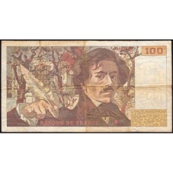 F 69-13b - 1989 - 100 francs - Delacroix modifié - Série M.141 - Etat : TB-