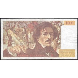 F 69-13b - 1989 - 100 francs - Delacroix modifié - Série V.141 - Etat : TB+