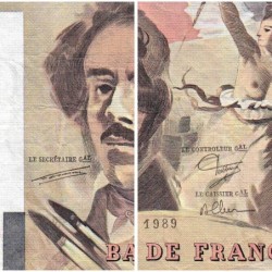 F 69-13b - 1989 - 100 francs - Delacroix modifié - Série V.141 - Etat : TB+