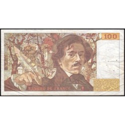F 69-13b - 1989 - 100 francs - Delacroix modifié - Série T.142 - Etat : TB