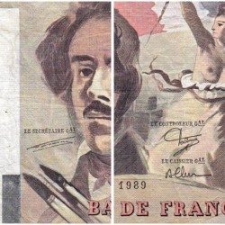 F 69-13b - 1989 - 100 francs - Delacroix modifié - Série T.142 - Etat : TB