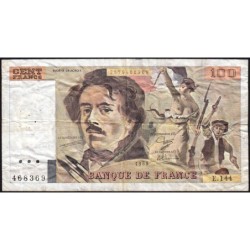 F 69-13c - 1989 - 100 francs - Delacroix modifié - Série E.144 - Etat : TB-