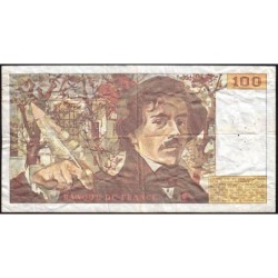 F 69-13c - 1989 - 100 francs - Delacroix modifié - Série E.144 - Etat : TB-