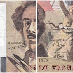F 69-13d - 1989 - 100 francs - Delacroix modifié - Série A.154 - Etat : TB+