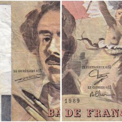 F 69-13d - 1989 - 100 francs - Delacroix modifié - Série N.155 - Etat : TB-