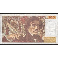 F 69-13d - 1989 - 100 francs - Delacroix modifié - Série T.155 - Etat : TB-