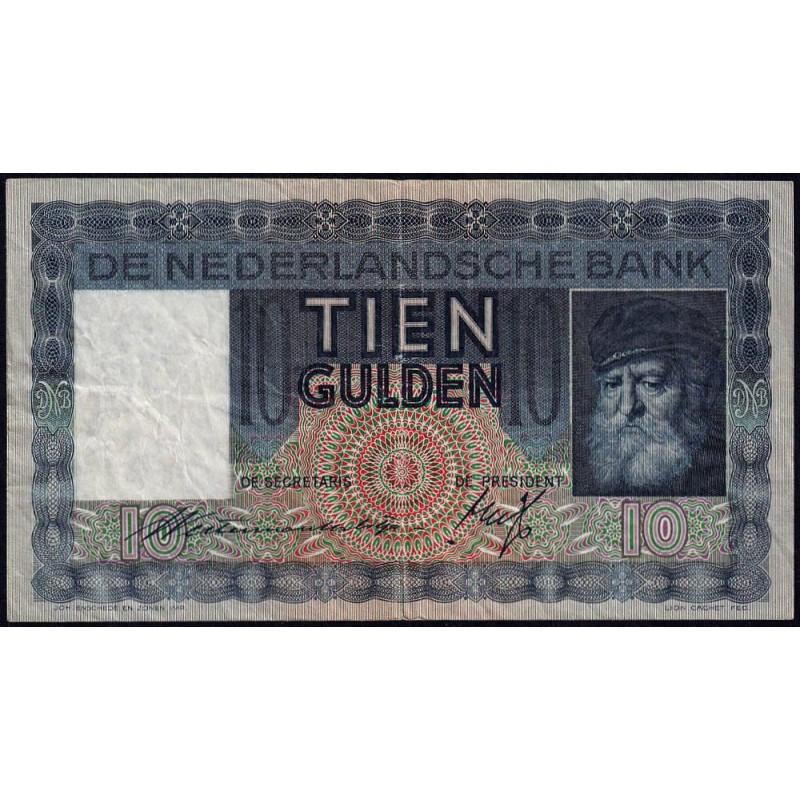 Hollande - Pick 49_1 - 10 gulden - Série GQ - 03/06/1935 - Etat : TTB