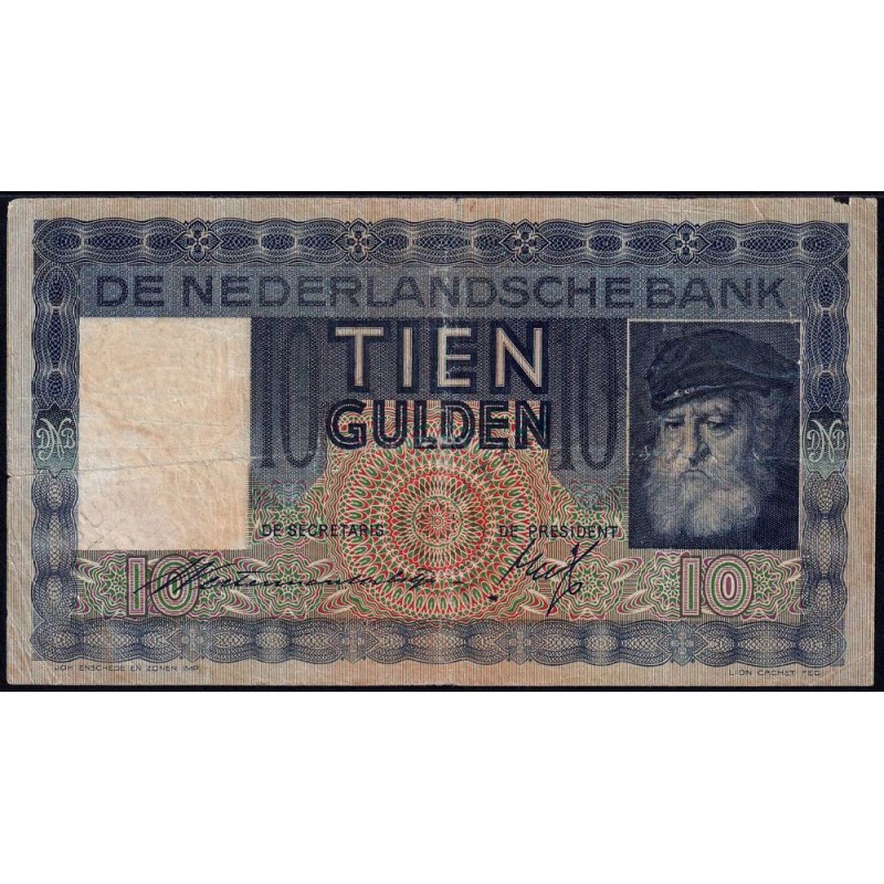Hollande - Pick 49_2 - 10 gulden - Série 2 RA - 17/02/1939 - Etat : TB+