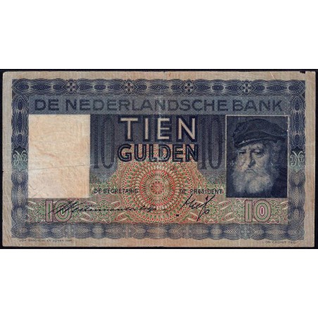 Hollande - Pick 49_2 - 10 gulden - Série 2 RA - 17/02/1939 - Etat : TB+