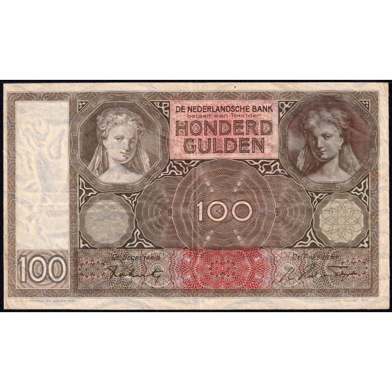 Hollande - Pick 51c - 100 gulden - Série GJ - 19/05/1942 - Etat : TTB