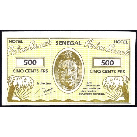 Sénégal - Hôtel Palm Beach - 500 francs - 1984 - Etat : TTB